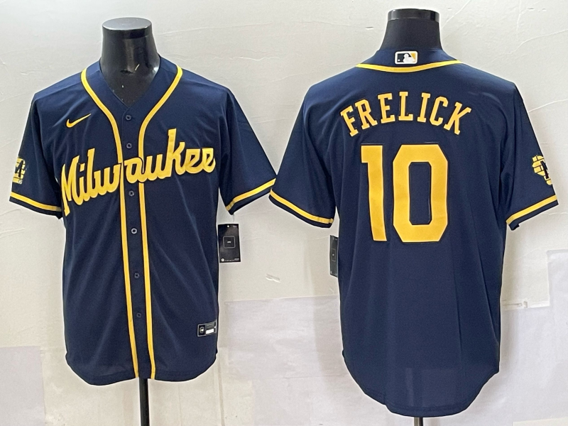 Men Milwaukee Brewers #10 Frelick blue  MLB 2025 Nike Jersey 001